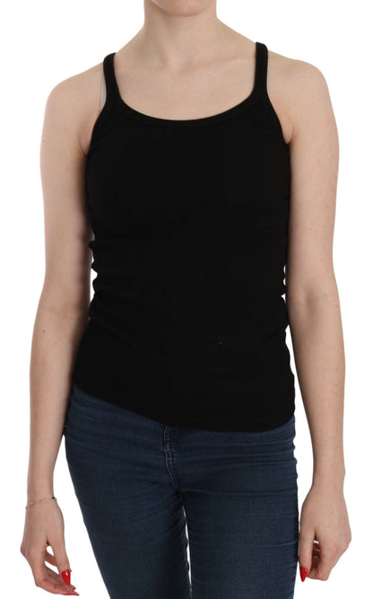 PINK MEMORIES Black Sleeveless Spaghetti Strap Blouse