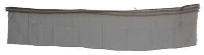 Costume National Gray Fringe Neck Wrap Cotton Scarf