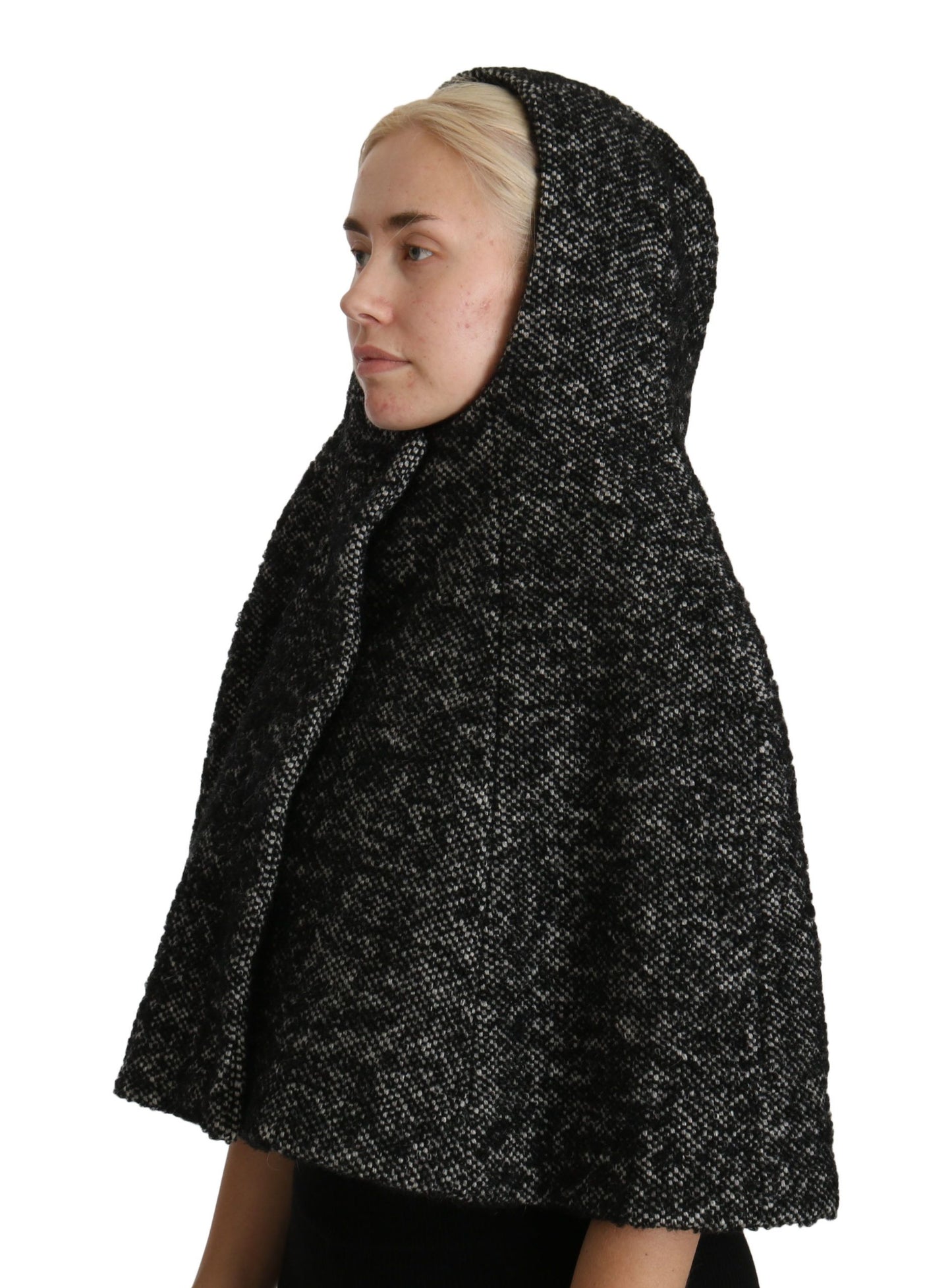Dolce & Gabbana Gray Tweet Wool Kaftan Jacket Coat Top