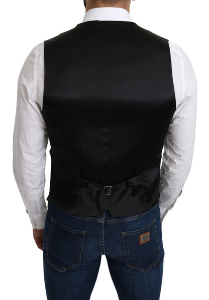 Dolce & Gabbana Gray 100% Silk Formal Coat Vest