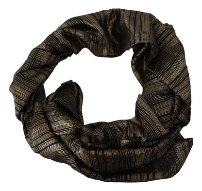 Dolce & Gabbana Metallic Gold Silk Stretch Shawl Wrap Scarf