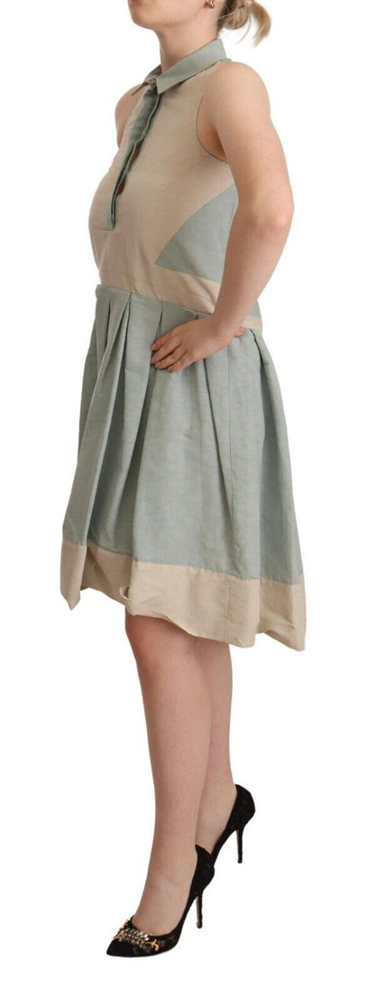 Comeforbreakfast Multicolor Collared Sleeveless Sheath Dress