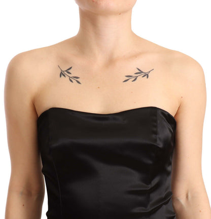 Dolce & Gabbana Black Silk Stretch Sheath Mermaid Gown Dress