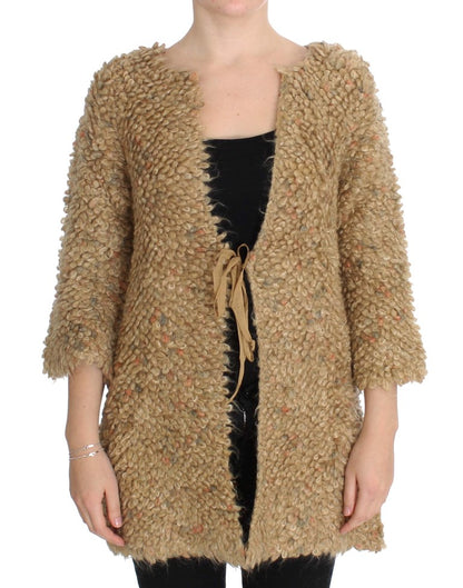 PINK MEMORIES Beige Wool Blend Cape Sweater