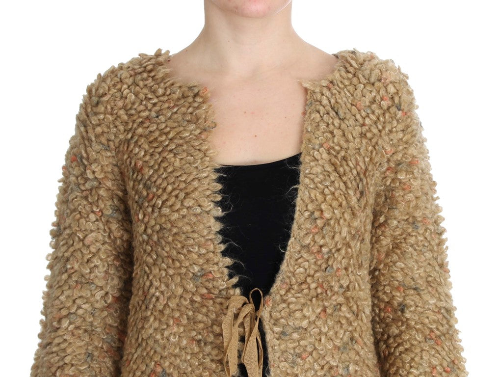 PINK MEMORIES Beige Wool Blend Cape Sweater