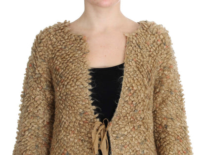 PINK MEMORIES Beige Wool Blend Cape Sweater