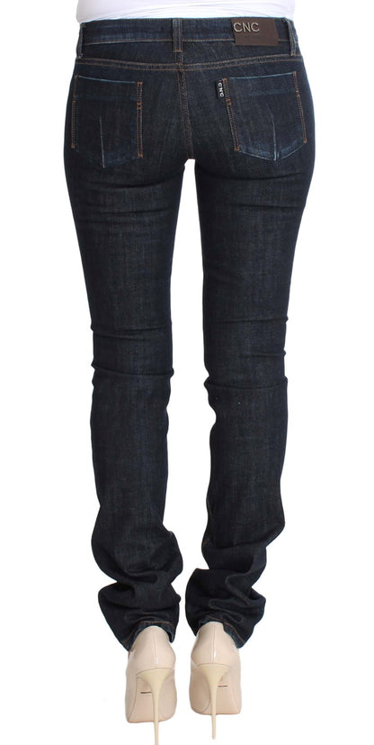 Costume National Blue Cotton Stretch Slim Fit Jeans