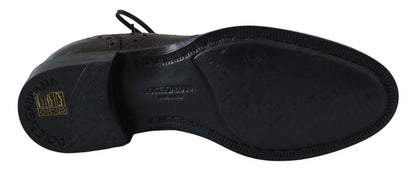 Dolce & Gabbana Brown Leather Wingtip Derby Formal Shoes