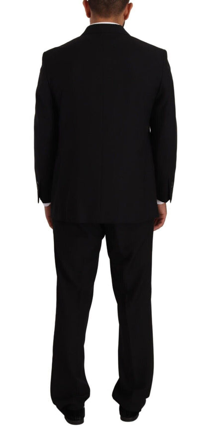 Domenico Tagliente Black Polyester Single Breasted Formal Suit