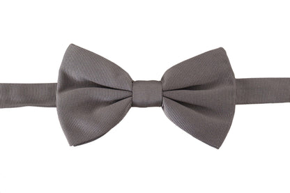 Dolce & Gabbana Gray 100% Silk Adjustable Neck Papillon Tie