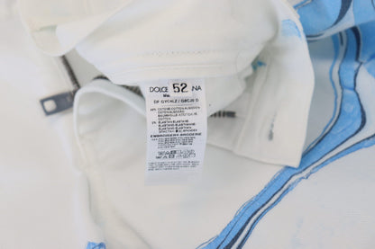 Dolce & Gabbana White Blue Denim Cotton Jeans Stretch Skinny Fit Pant