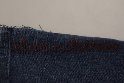 Dolce & Gabbana Multicolor Patchwork DG Fashion Wide Leg Denim Pant