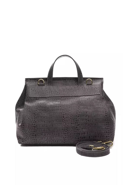 Pompei Donatella Gray Leather Women Shoulder Bag