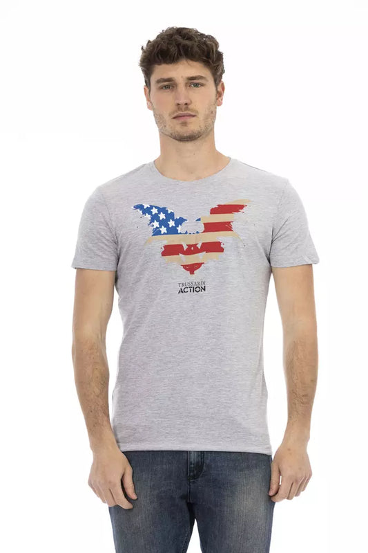 Trussardi Action Gray Cotton Men T-Shirt