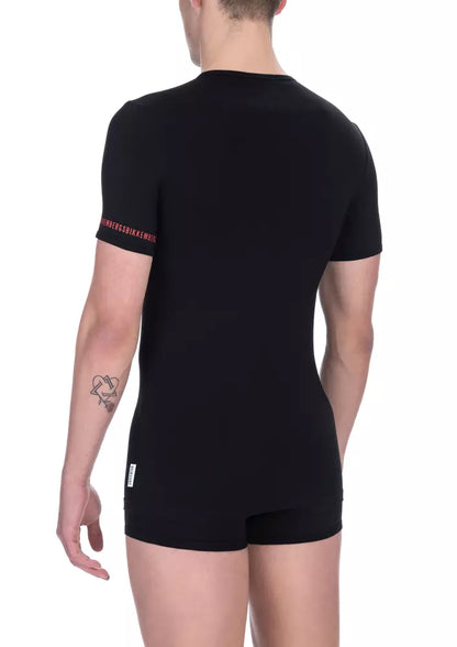 Bikkembergs "Black Cotton Men T-Shirt Twin Pack"