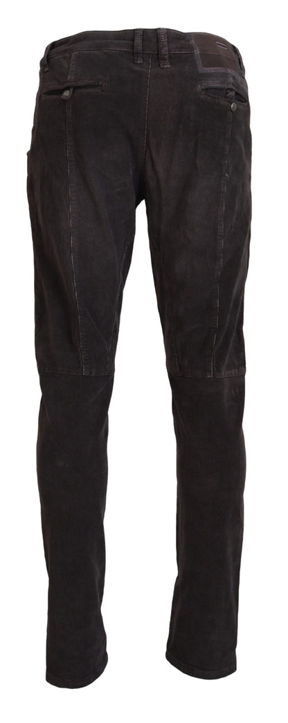 Acht Brown Cotton Straight Fit Men Casual Pants