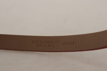 Dolce & Gabbana Brown Logo Engraved Metal Waist Buckle Belt
