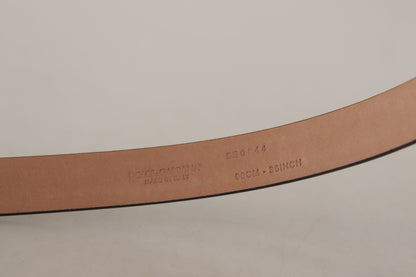Dolce & Gabbana Black Patent Leather Logo Metal Waist Buckle Belt
