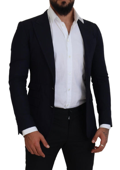 Dolce & Gabbana Blue Wool Formal Taormina Blazer