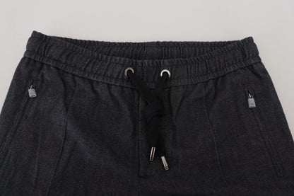 Dolce & Gabbana Grey Cotton Tapered Cotton Pants