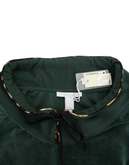 Cavalli Green velvet cotton sweater