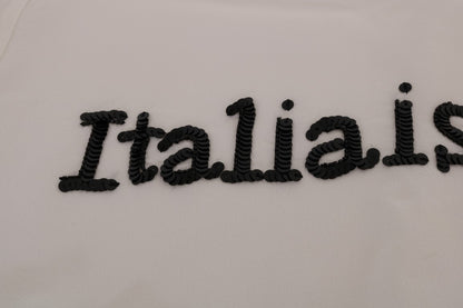 Dolce & Gabbana White Silk ITALIA IS LOVE Blouse T-shirt