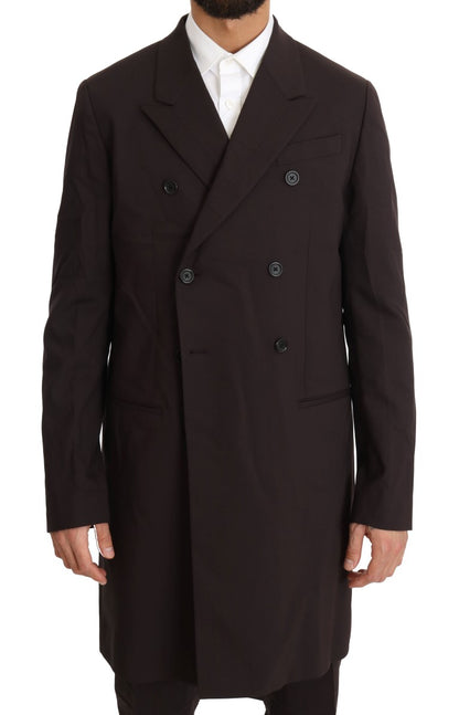 Dolce & Gabbana Bordeaux Wool Stretch Long 3 Piece Suit