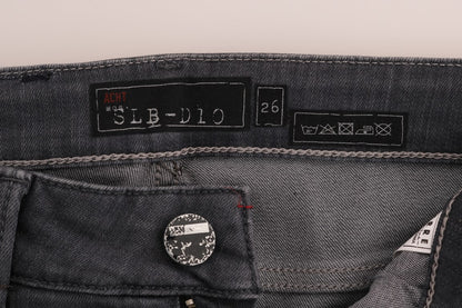 Acht Gray Cotton Slim Fit Denim Jeans