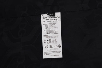 Dolce & Gabbana Black STAFF Wool Striped Vest