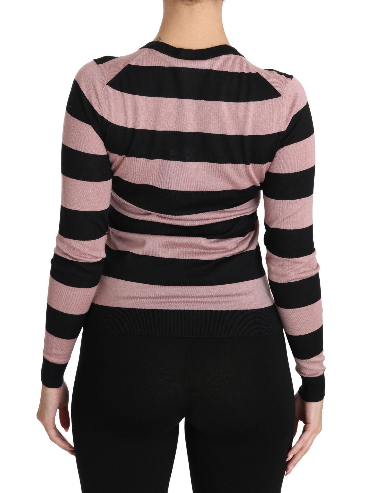 Dolce & Gabbana Pink Floral Cashmere Cardigan Sweater